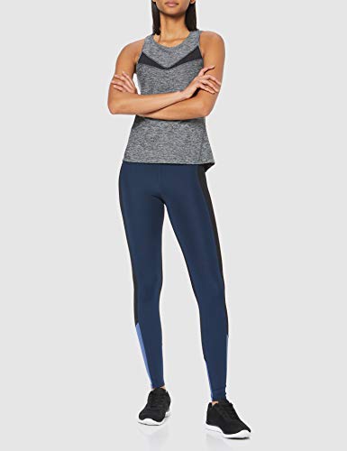 Marca Amazon - AURIQUE Bal1038 - Mallas de Entrenamiento Mujer, Azul (Dress Blue/ Black/Gray Blue), 38, Label:S