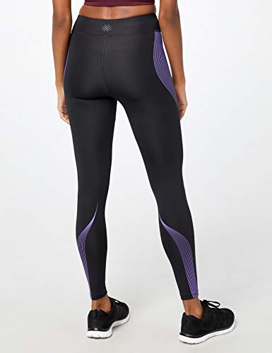 Marca Amazon - AURIQUE Bal181la18 - leggings deporte mujer Mujer, Negro (Black/Dahlia Purple), 36, Label:XS