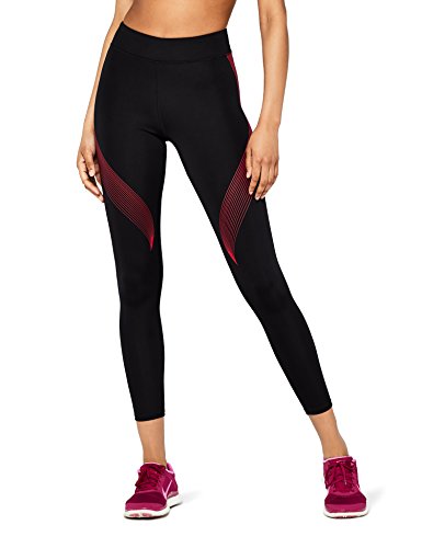 Marca Amazon - AURIQUE Bal181la18 - leggings deporte mujer Mujer, Negro (Black/love Potion), 42, Label:L