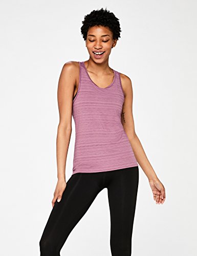 Marca Amazon - AURIQUE Camiseta de Deporte de Tirantes sin Costuras Mujer, Morado (Purple Gumdrop), 38, Label:S