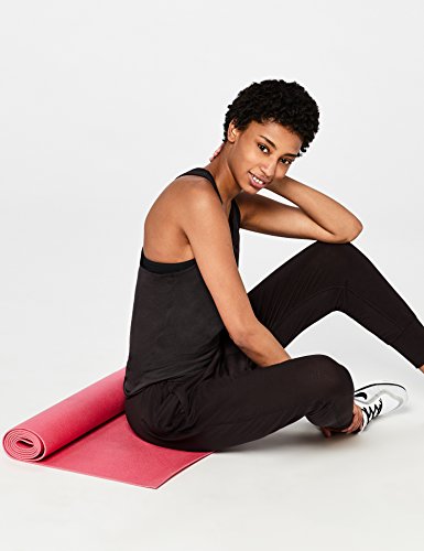 Marca Amazon - AURIQUE Camiseta para Yoga Mujer, Negro (Black), 38, Label:S