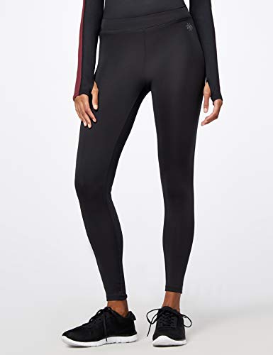Marca Amazon - AURIQUE Leggings de Deporte Mujer, Pack de 2, Negro (Black), 36, Label:XS