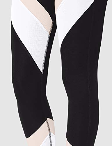 Marca Amazon - Aurique Leggings deportivos para Mujer, Negro (Black/Blush/White), 38, Label:S