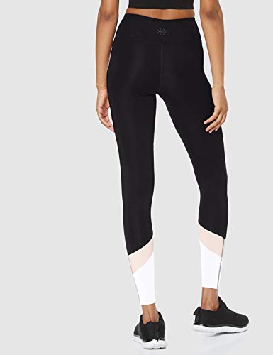 Marca Amazon - Aurique Leggings deportivos para Mujer, Negro (Black/Blush/White), 38, Label:S