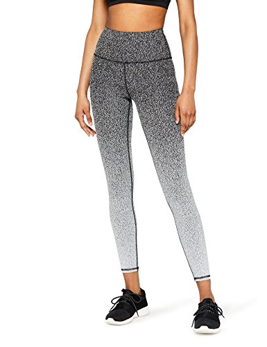 Marca Amazon - AURIQUE Leggings para Yoga con Degradado Mujer, Negro (Black), 42, Label:L