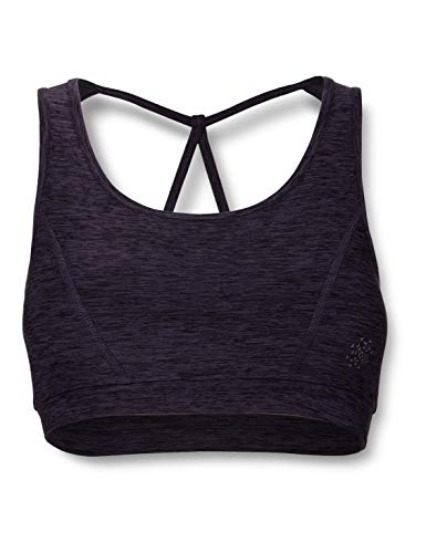 Marca Amazon - AURIQUE Low Impact Strappy - Sujetador deportivo Mujer, Morado (Nightshade Marl), S, Label:S