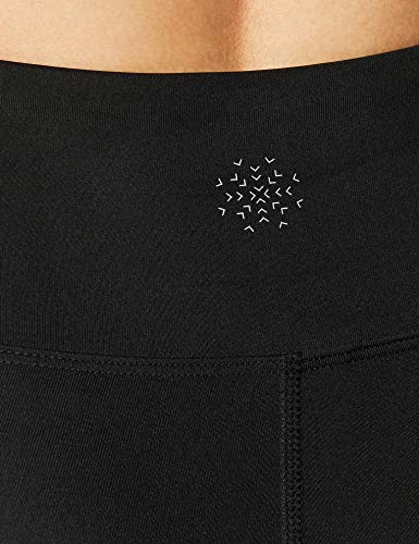 Marca Amazon - AURIQUE Mallas de Deporte Combinadas Cortas Mujer, Negro (Black/White/Maroon), 40, Label:M