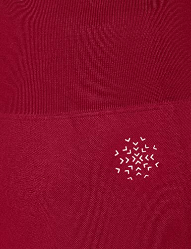 Marca Amazon - AURIQUE Mallas de Deporte sin Costuras de Tiro Alto Mujer, Rojo, 38, Label:S