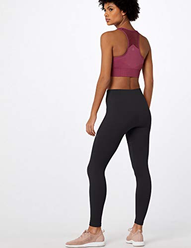 Marca Amazon - AURIQUE Mallas de Deporte sin Costuras Mujer, Negro (Black), 44, Label:XL