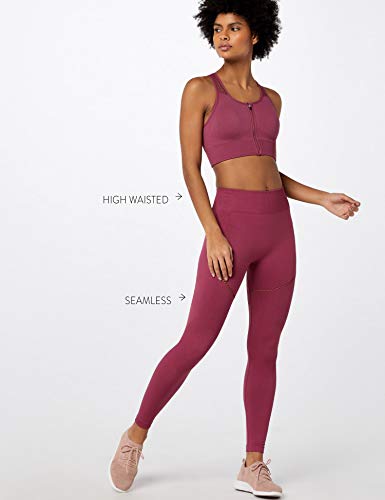 Marca Amazon - AURIQUE Mallas de Deporte sin Costuras Mujer, Rosa (Hawthorne Rose), 38, Label:S