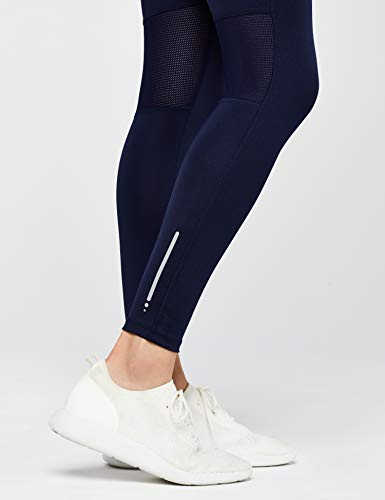 Marca Amazon - AURIQUE Mallas Largas de Deporte Mujer, Azul (Navy), 38, Label:S