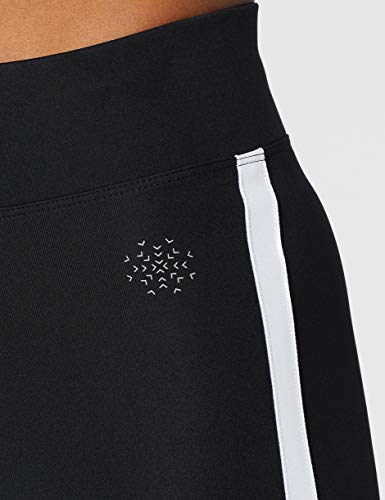 Marca Amazon - AURIQUE Short Ciclista con Banda Lateral Mujer, Negro (Black), 42, Label:L