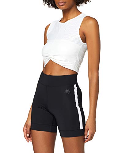 Marca Amazon - AURIQUE Short Ciclista con Banda Lateral Mujer, Negro (Black), 42, Label:L