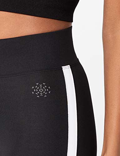 Marca Amazon - AURIQUE Shorts de Deporte con Banda Lateral Mujer, Negro (Black), 36, Label:XS
