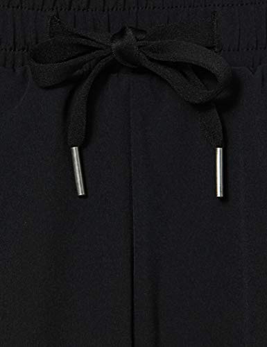 Marca Amazon - AURIQUE Shorts para Correr con Doble Capa Mujer, Negro (negro/azul Maui)., 42, Label:L
