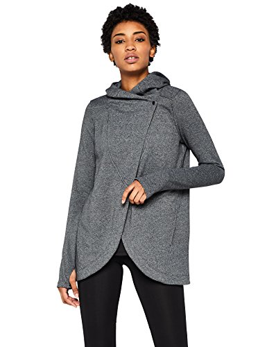 Marca Amazon - AURIQUE Sudadera Cruzada con Capucha Mujer, Gris (Dark Grey), 42, Label:L