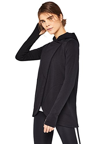 Marca Amazon - AURIQUE Sudadera Cruzada con Capucha Mujer, Negro (Black), 42, Label:L