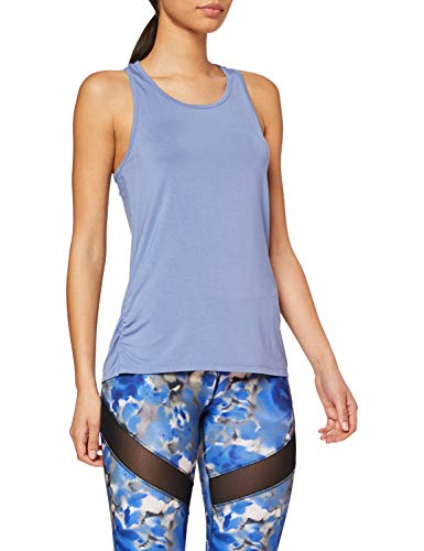 Marca Amazon - AURIQUE Top de Deporte Súper Suave Mujer, Azul (Colony Blue), 38, Label:S