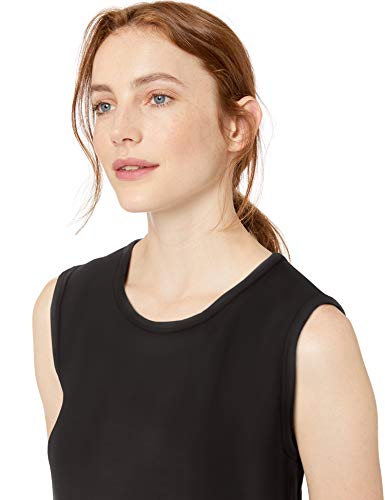 Marca Amazon - Daily Ritual - Camiseta cómoda de punto sin mangas para mujer, Negro, US XS (EU XS - S)