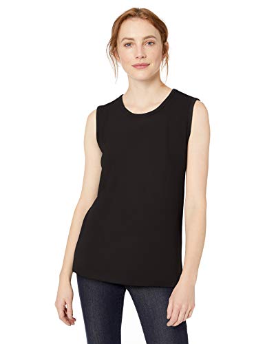 Marca Amazon - Daily Ritual - Camiseta cómoda de punto sin mangas para mujer, Negro, US XS (EU XS - S)