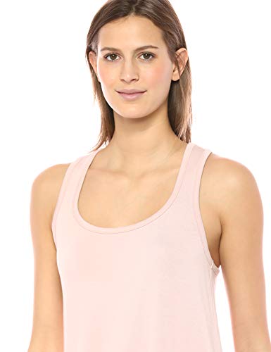 Marca Amazon – Daily Ritual: vestido de algodón terry súper suave con espalda musculosa y faldón para mujer., Rosado, US L (EU L - XL)