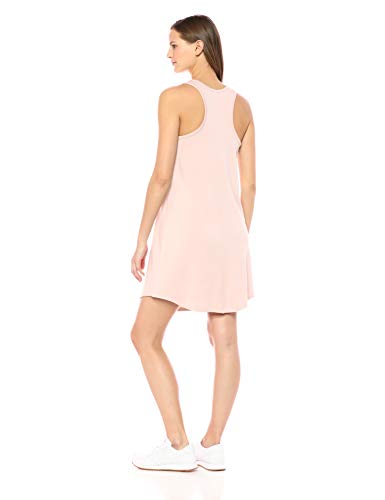 Marca Amazon – Daily Ritual: vestido de algodón terry súper suave con espalda musculosa y faldón para mujer., Rosado, US L (EU L - XL)