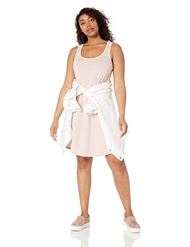 Marca Amazon – Daily Ritual: vestido de algodón terry súper suave con espalda musculosa y faldón para mujer., Rosado, US L (EU L - XL)