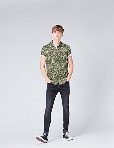 Marca Amazon - find. Camisa Hombre, Verde (Khaki Palm), XL, Label: XL