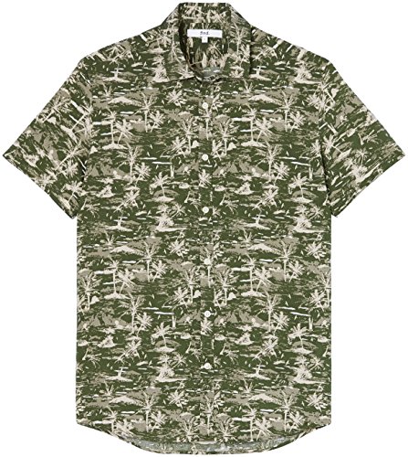 Marca Amazon - find. Camisa Hombre, Verde (Khaki Palm), XL, Label: XL