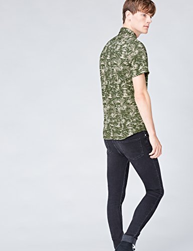 Marca Amazon - find. Camisa Hombre, Verde (Khaki Palm), XL, Label: XL