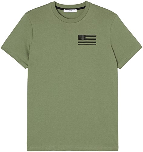 Marca Amazon - find. Camiseta Bronx para Hombre, Verde (Tea 001), M, Label: M