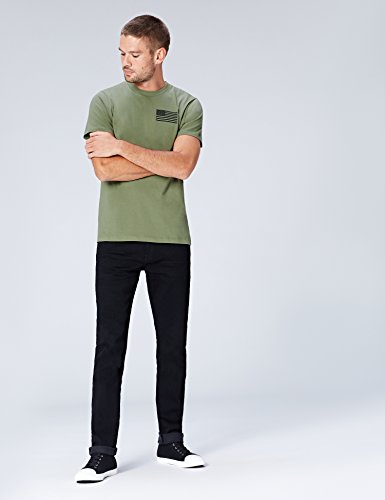 Marca Amazon - find. Camiseta Bronx para Hombre, Verde (Tea 001), M, Label: M