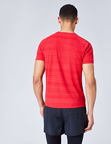 Marca Amazon - find. Camiseta Deporte Básica Hombre, Rojo (Red), M, Label: M