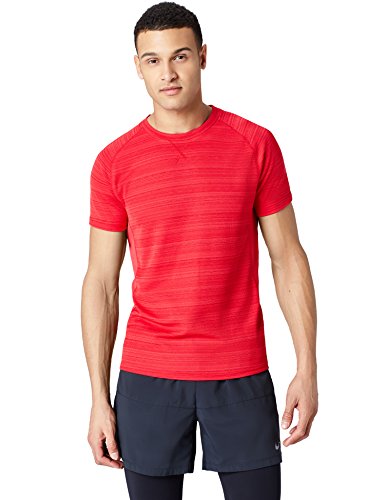 Marca Amazon - find. Camiseta Deporte Básica Hombre, Rojo (Red), M, Label: M