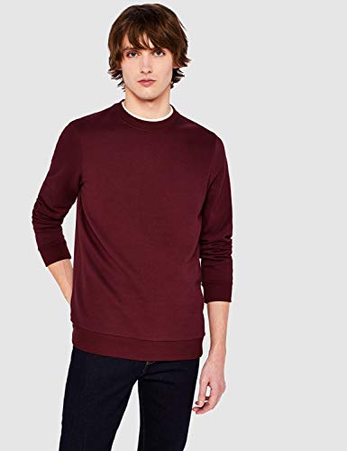 Marca Amazon - find. Sudadera de Tacto Suave para Hombre, Rojo (Tawny Port), M, Label: M