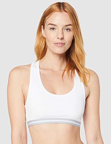 Marca Amazon - Iris & Lilly Belk018m2 - Racer Back Top Mujer, Blanco, M, Label: M