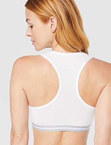 Marca Amazon - Iris & Lilly Belk018m2 - Racer Back Top Mujer, Blanco, M, Label: M