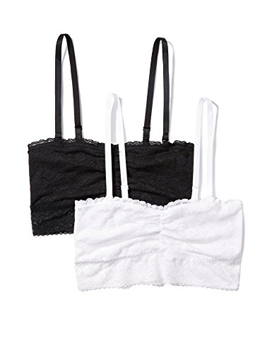 Marca Amazon - Iris & Lilly Sujetador Cotidiana Mujer, Pack de 2, Multicolor (Black/white), M, Label: M