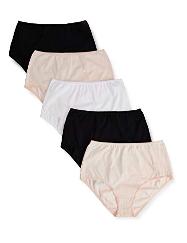 Marca Amazon - Iris & Lilly Waist Slip Mujer, Pack de 5, Multicolor (Black/Soft Pink/White), XXL, Label: XXL