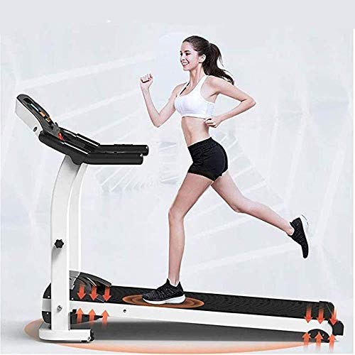 Marco compacta cinta de correr plegable de acero ruedas de ardilla 1.5HP, Inclinación ajustable Fitness ejercicio Cardio mano Correr W / Emergencia Sistema Grip Sensor de Pulso Negro Gym Equipment