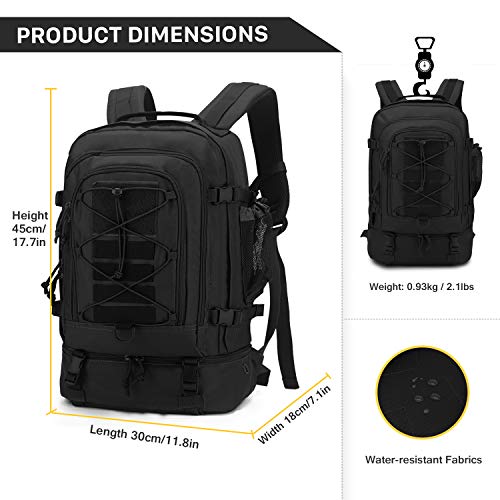 Mardingtop 28L Mochila Militar Táctical Bolsa de Asalto Molle Mochila Moto Mochilas de Senderismo Unisex para Acampada, Caza, Aire Libre Ciclismo y más Negro