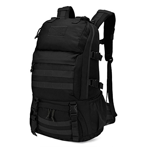 Mardingtop 40L Mochila Táctica Militar Mochilla Assault MOLLE Bolsa de Emergencia Mochilas de Senderismo para Trekking, Montañismo, Camping, Negro