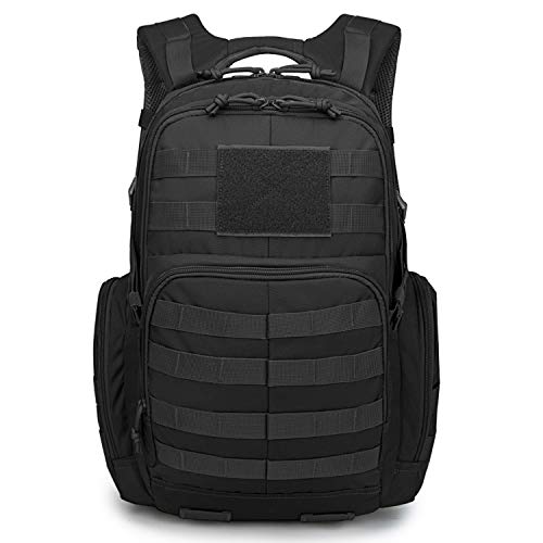 Mardingtop Mochila Táctica Militar Mochila de Asalto Molle Bolsa de Emergencia Mochilas Asalto Unisex para Senderismo Acampada Caza y Actividad al Aire Libre (25L,Negro)