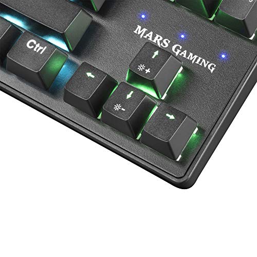 Mars Gaming MKXTKL, teclado mecánico switch azul, LED 5 colores 10 efectos, ES
