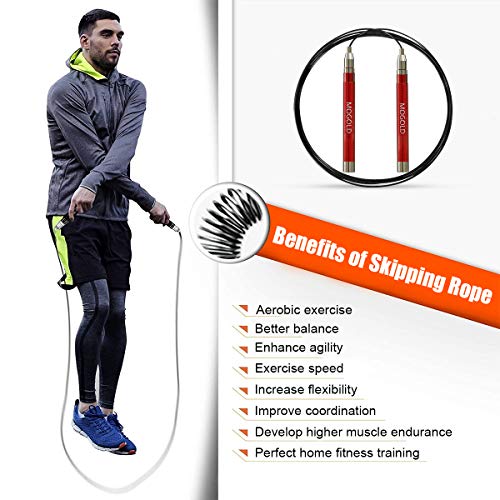 MARSACE Comba Crossfit Cuerda Saltar Profesional Ajustable Combas Hombre y Mujer Comba de Boxeo Speed Rope para Entrenamiento Funcional