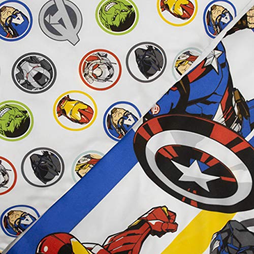 Marvel Avengers - Juego de sábanas para niños con funda nórdica individual (incluye funda de almohada a juego)