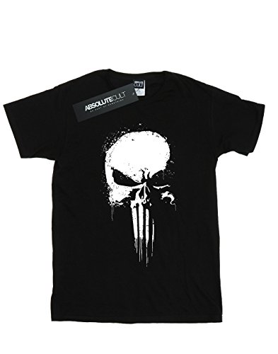 Marvel hombre Punisher Spray Skull Camiseta Large Negro