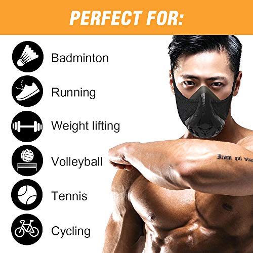 Máscara de entrenamiento Qise, deportiva, capacidad vital, correr, 48 niveles de resistencia respiratoria, máscara de fitness, resistencia de elevación, respiración, oxígeno para adultos