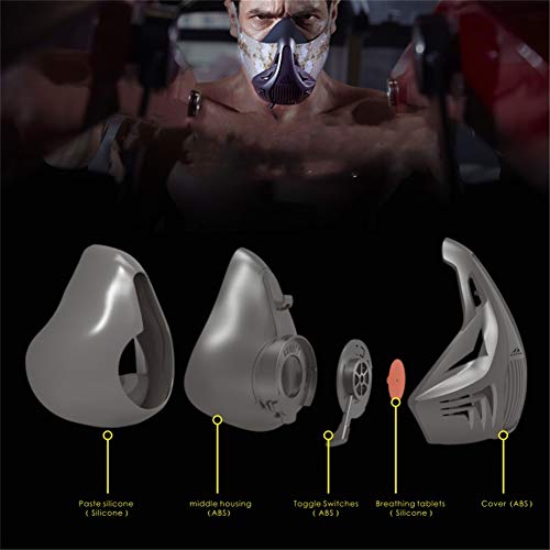 Máscara de Fitness fácil de Limpiar con 6 Modos de respiración, simulación a Gran altitud, Estructura ultraduradera y confiable Banda elástica Fuerte