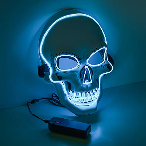 Máscara LED de Halloween, Máscara de luz, Máscara parpadeante Máscara colorida de Rave Los colores brillan para festivales / Halloween / Navidad / Noche de hogueras / Fiesta / Juegos / Regalo